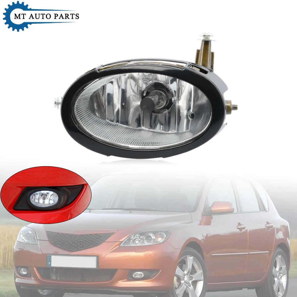 

MTAP Car Front Bumper Fog Lamp Foglight Anti-Fog Light Foglamp With Bulb GlassTrim Cover For Mazda 3 Axela M3 BK 2003-2010 1.6L