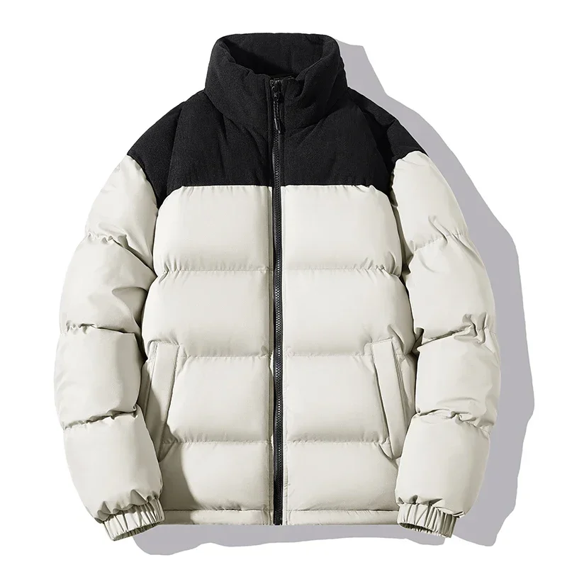 Männer dicke Winter jacken lässig warme Parkas einfarbige Puffer jacke Baumwolle gepolsterte Mäntel Mode Outwear Herren bekleidung Top