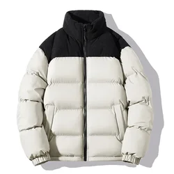 Men Thick Winter Jackets Casual Warm Parkas Solid Color Puffer Jacket Cotton-padded Coats Fashion Outwear Men's Clothing Top