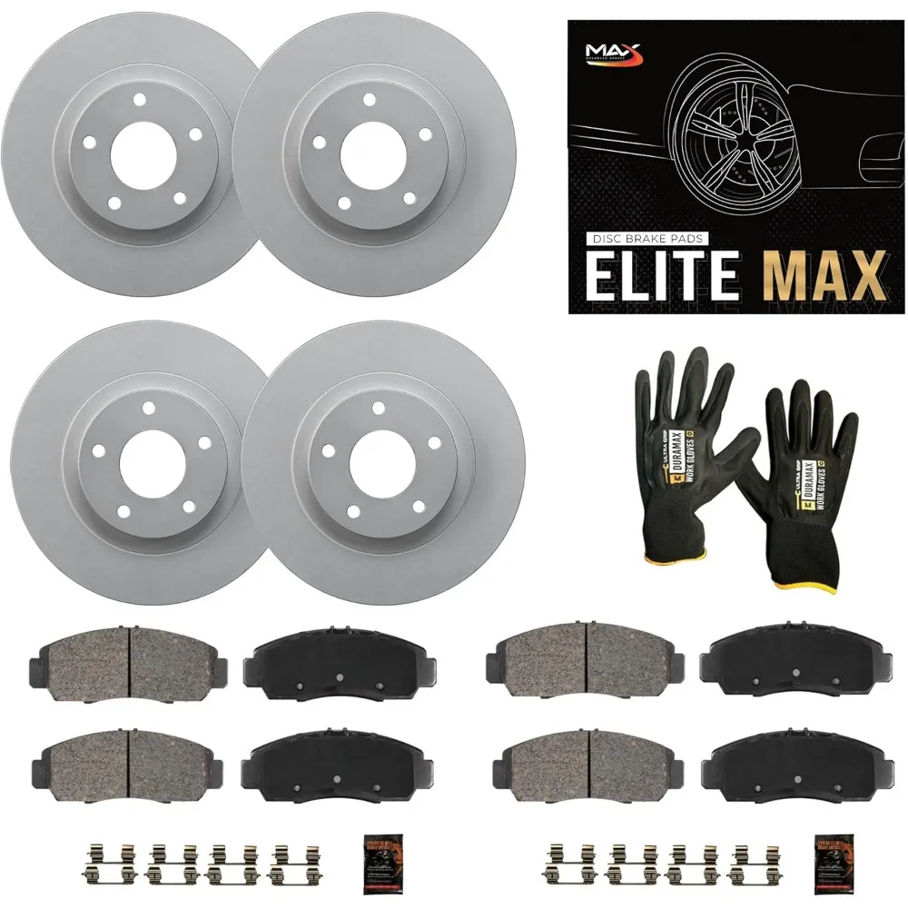 

Front & Rear Brake Kit Compatible With 2015 2016-2019 Hyundai Sonata w/12.01" Front Rotor w/MPB Replacement Geomet Coated OE Di