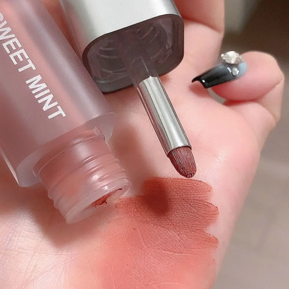 Portable Non-stick Cup Lip Gloss Long Lasting Cheek Mud Lip Plumper Matte Tinted Lip Lipstick Lip Makeup Cosmetics