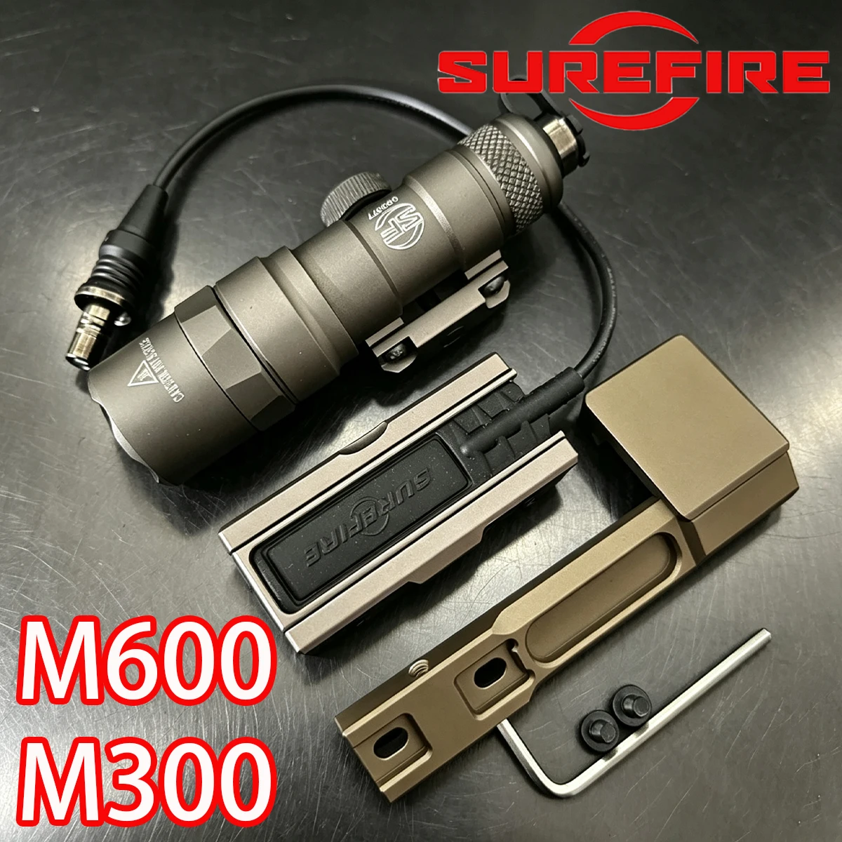 SF M600 M300 Series Tactical Flashlight M600B M300B LED White Light Fit 20MM Rail Rifle Scout Light 500 LM Outdoor Flashlight
