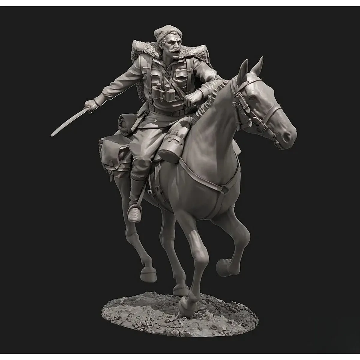 

1/35 resin unpainted model kit, military theme, (1 person +1 horse) unassembled and unpainted GK, 1353R
