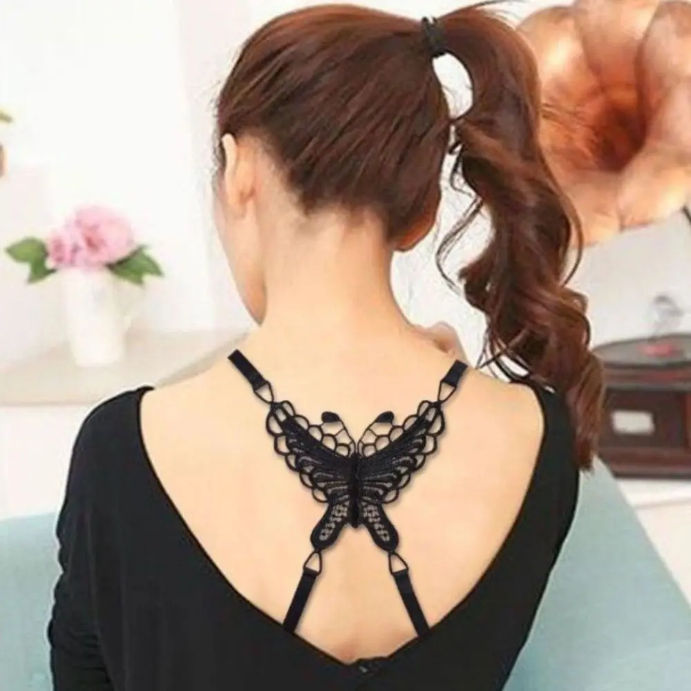 

3Pcs Cross Beauty Back Bra Straps Flower Butterfly Lace Bra Straps Bra Accessories Anti-slip Underwear Shoulder Strap