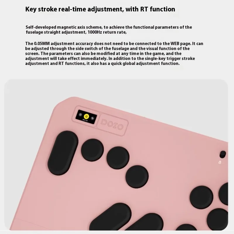 DOIO HITBOX KBGM-H07C-HE Magnetic Switch Keyboard Adjustable Trigger Aluminum Alloy Ergonomics Wireless Gaming Keyboard Custom