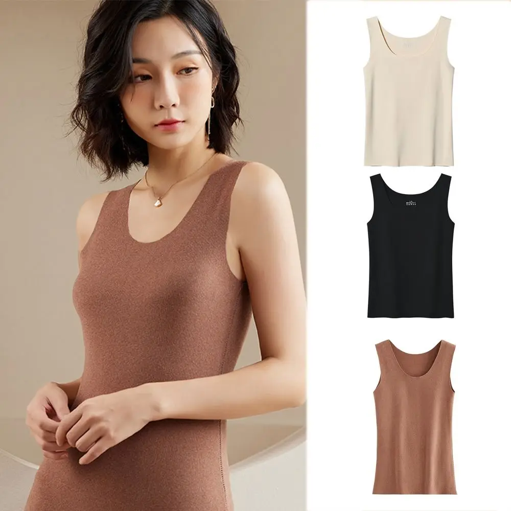 Color Intimates Accessories Camisoles Self Heating Undershirts German Fleece Tanks Women Vest Korean Style Bottoming Shirt