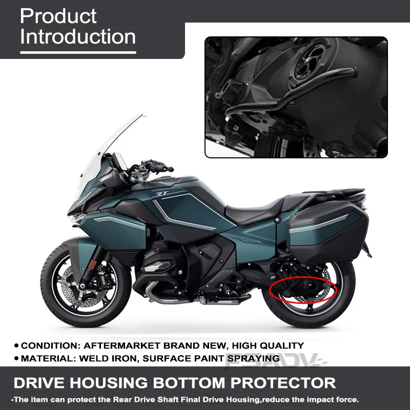 Fit For BMW R1300RT R1300 RT RS R 1300RT Option 719 2025 2026 Carbon Black Final Drive Housing Cardan Crash Slider Protector