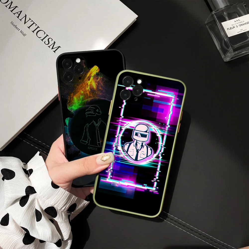 Phone Case For iPhone 15 Pro XS Max 14 7 8 6 6s Plus SE 11 12 13 Mini X XR PUBG Game Black Translucent Luxury Winner Cover