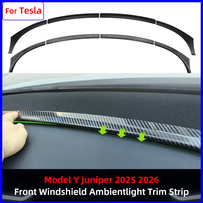 

Декоративная накладка на лобовое стекло для Tesla Model Y Juniper 2025-2026, полоса для подсветки салона, аксессуары для автомобиля из АБС-пластика