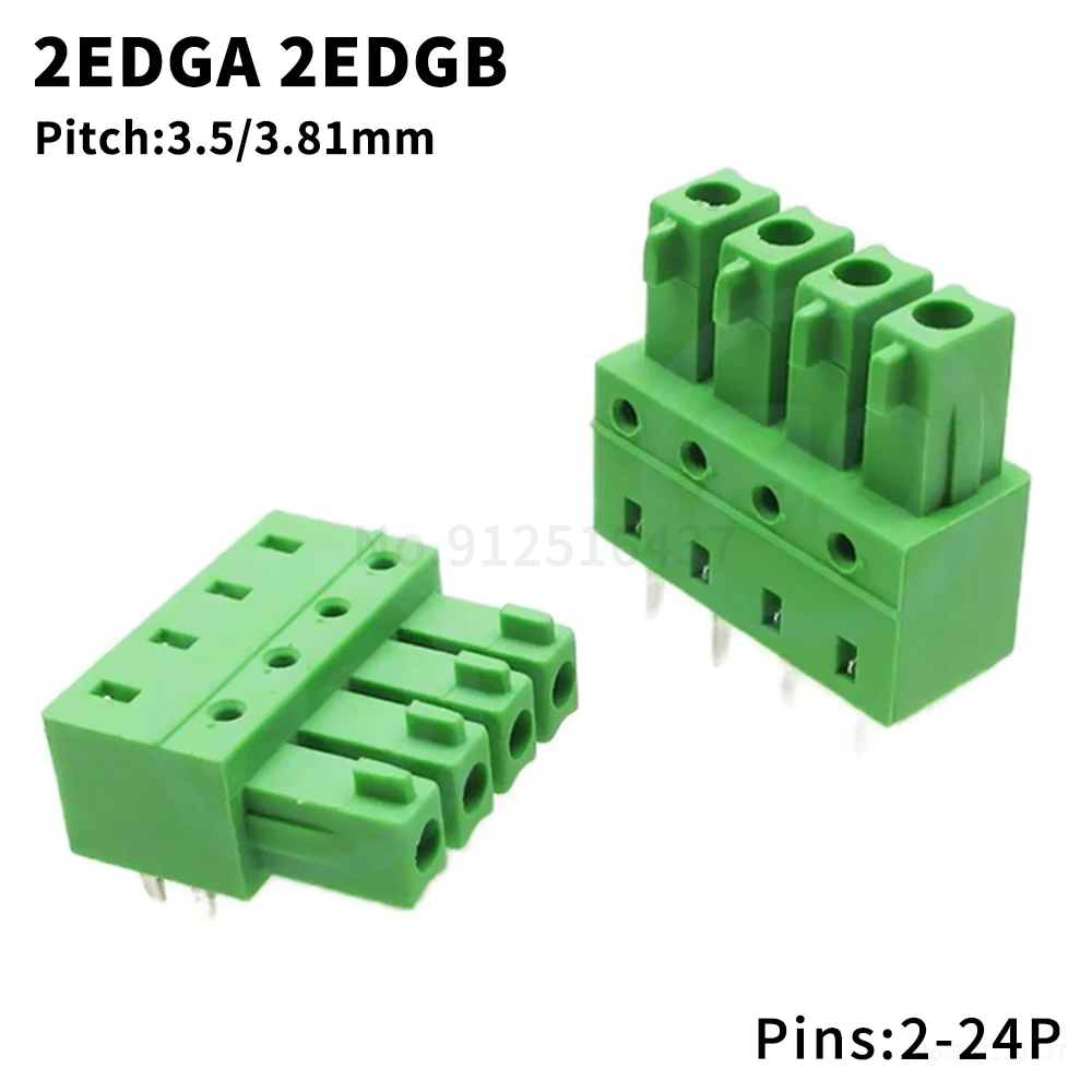 (5 pcs) KF 2EDGA 2EDGB 3.5mm 3.81mm Board-to-Board Vertical In-Line PCB Soldering Right Angle/Straight Pin 15EDGA/B 3.5 3.81