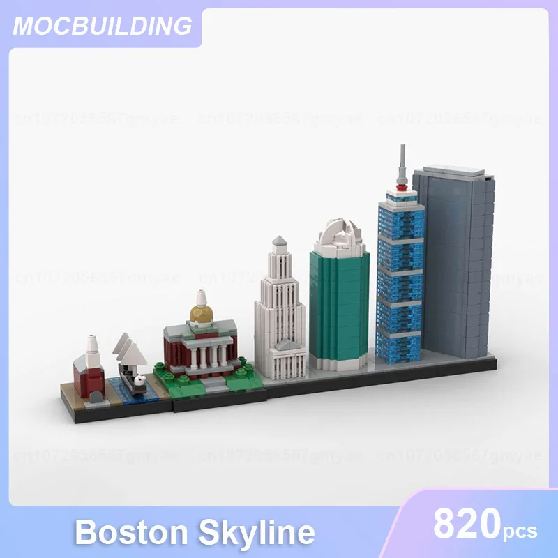 Boston & Buffalo & Philadelphia Skyline Architecture Model MOC Building Blocks DIY Assemble Bricks Display Xmas Toys Xmas Gifts