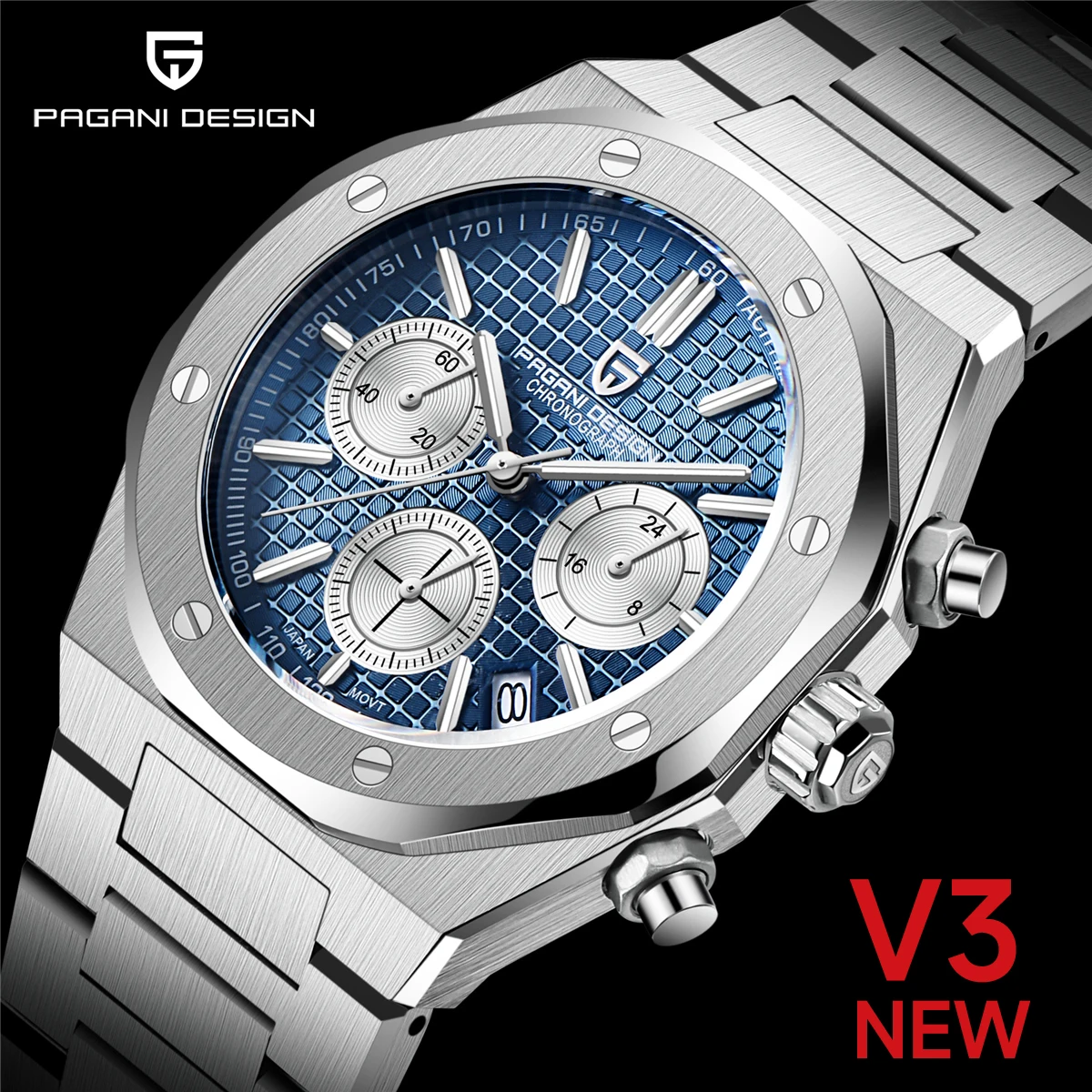 2024 New PAGANI Design Men\'s Quartz Watches Sapphire Stainless Steel Chronograph 200m Waterproof Sports Watche Reloj Hombre