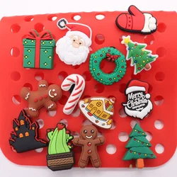 1-13Pcs Merry Christmas Santa Claus PVC Sandals Charms Accessories Clogs Kids Shoe Buckle Fit Phone Case Holiday Gift