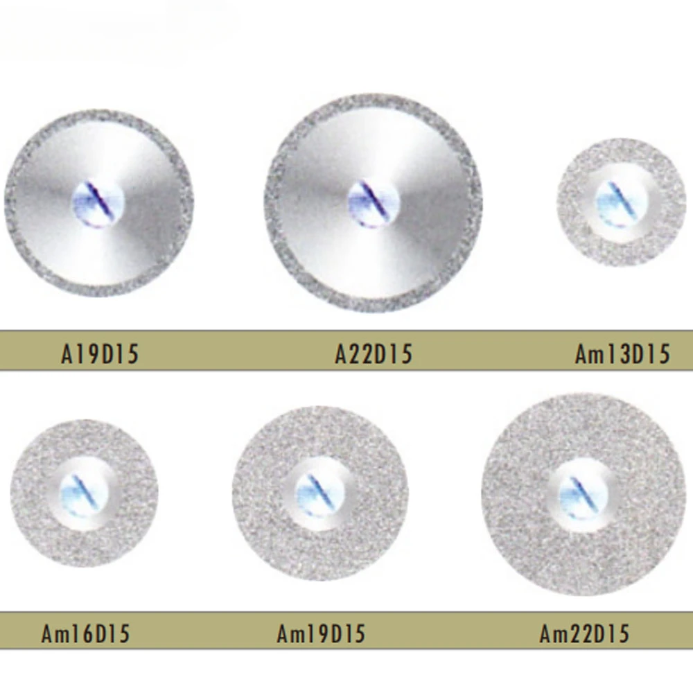 5pcs/set of Dental Extra Thin 0.15mm Double Sided Extra Fine Diamond Disc Diameter 13-22mm with One Connecting Shank