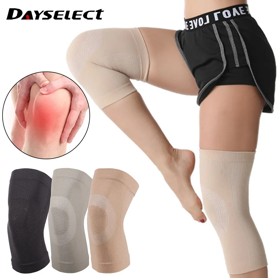1Pair Refreshing Breathable Knee Pads Stabilize The Patella Tendon Injury Leg Guards Warm Knitted Elastic Knee Support Men Women