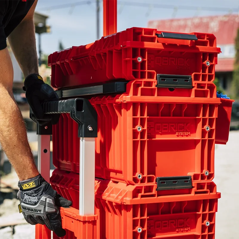 Cassetta degli attrezzi combinata Qbrick Cassetta degli attrezzi impilata durevole Kit di attrezzi multifunzione per attrezzi da esterno di grande capacità con ruote