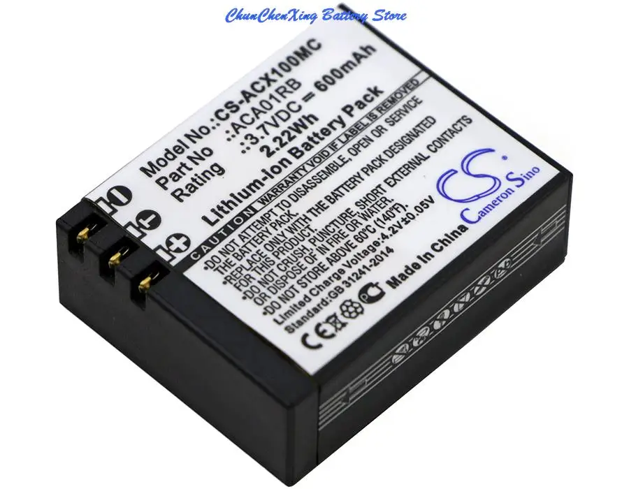 OrangeYu 600mAh Battery ACA01RB for ACTIVEON CX, CX HD, CX Gold
