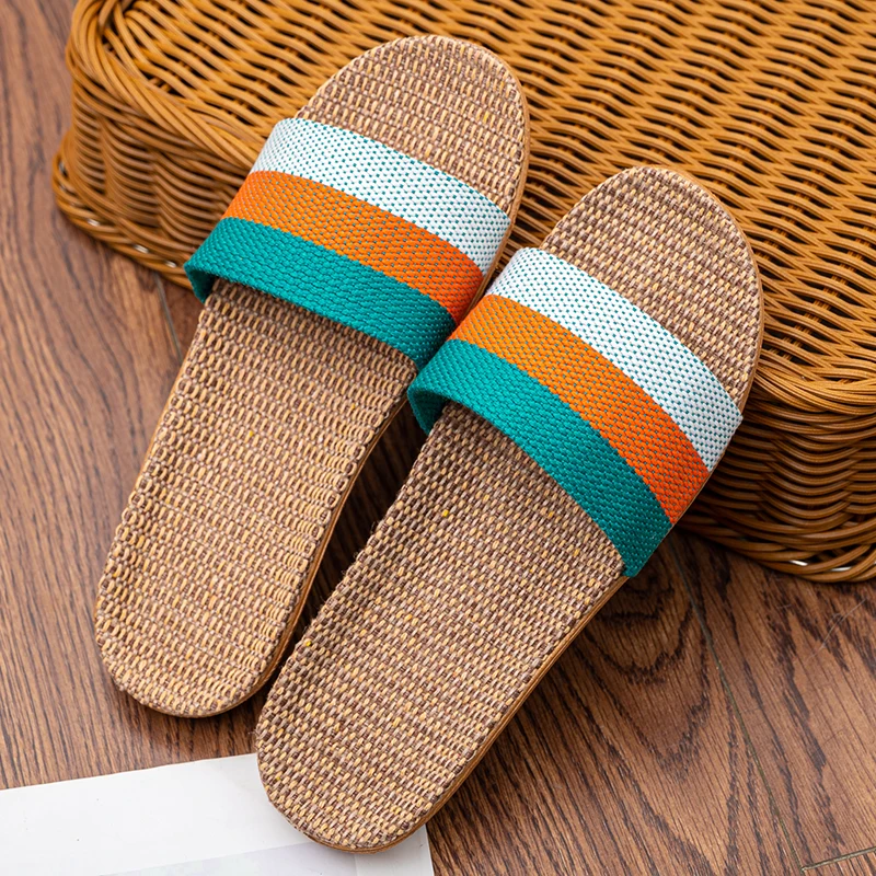 Summer Linen Women\'S Slippers Flat Sandals Home Color EVA Lightweight Shoes For Women Casual Slippers Free Shipping