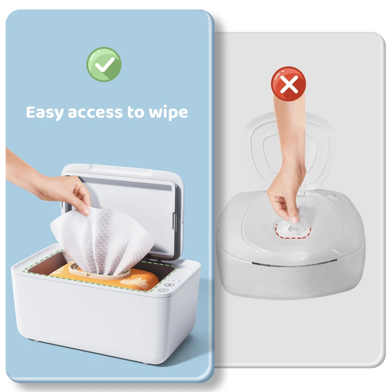 Wipes Warmer Energe-saving Silent Wipes Warmer Wipes Heater Fast Heating with Touch Button Wide Compatibility US Plug
