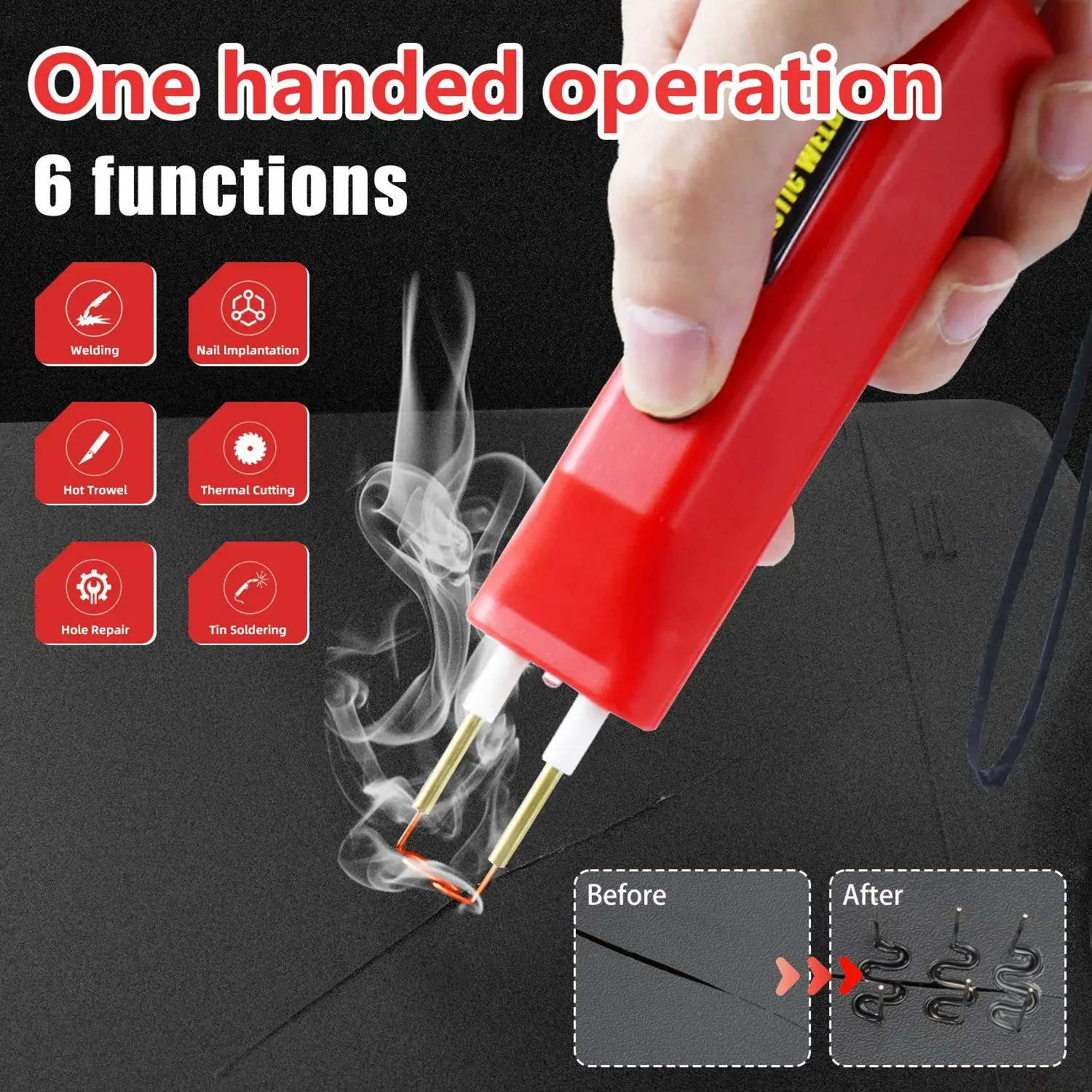 100W Plastic Welder 2 In1 Set USB Cordless Portable Mini Hot Plastic Weld Repair Tool With 200 Welding Nails Repair Welding Pen