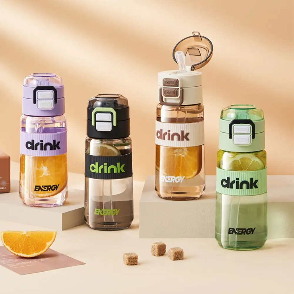 

Portable Transparent Sports Water Cup Plastic Leak-proof Water Bottle Large Capacity Straw Cup