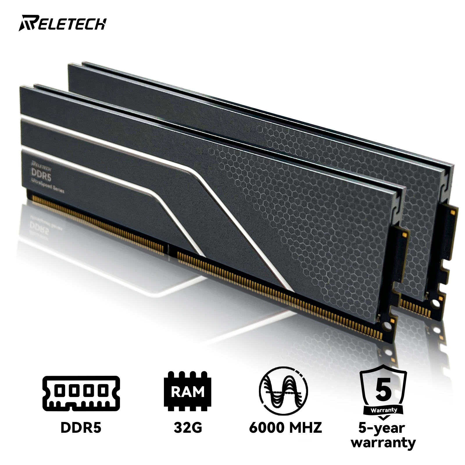 DDR5 RAM 32GB(2x16GB) CL42 6000MHz, Overclocking Diy Gaming Computer Memory, Intel XMP&AMD Expo Compatible,RAM by Micron