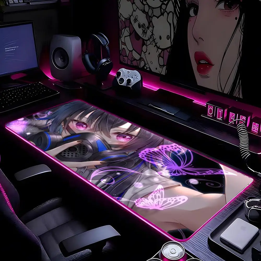 

Anime Girl VTuber VSPO Mouse Pad Mousepad HD Printing Computer Gamers Locking Edge Non-slip RGB Mouse Pad XXL90x40cm Keyboard PC
