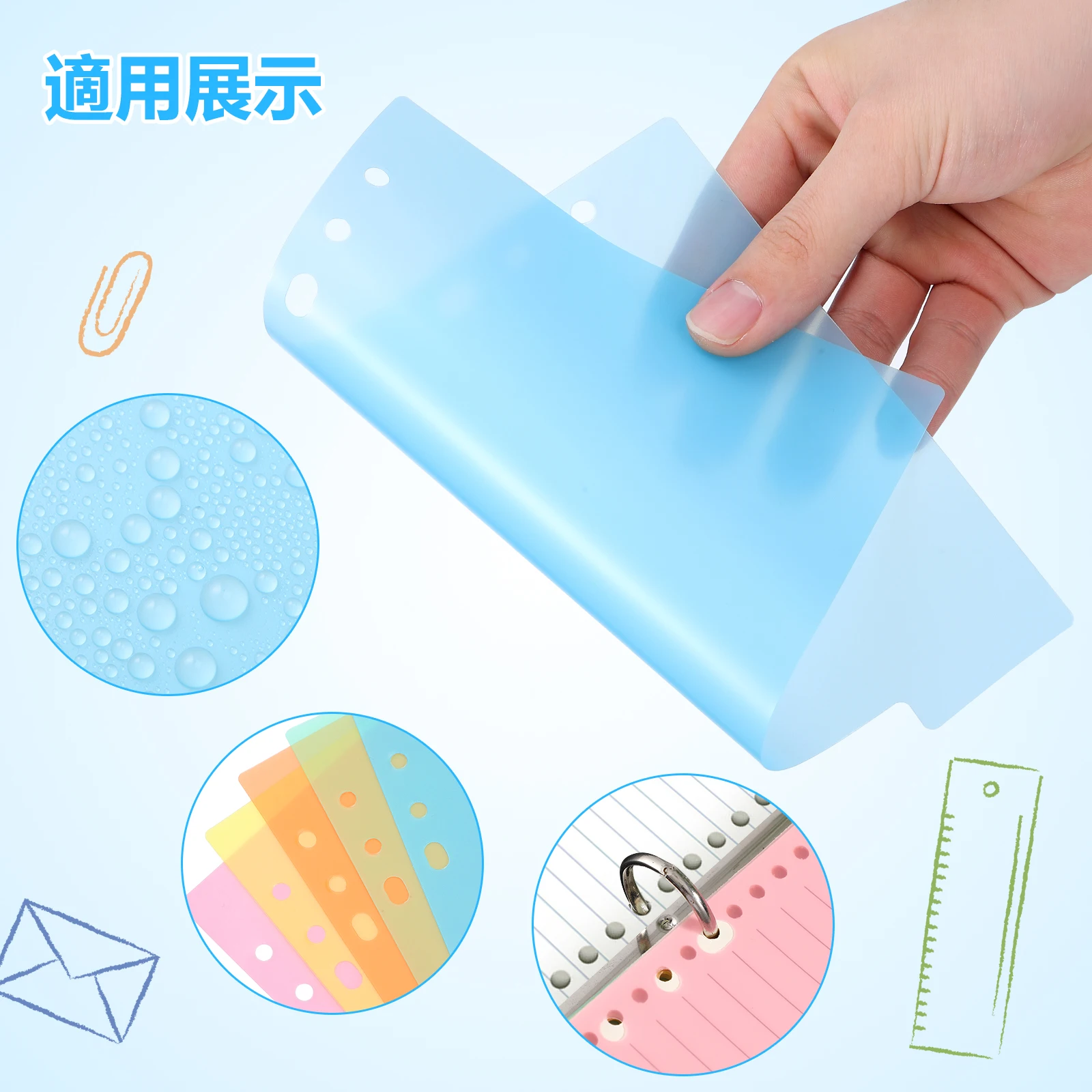 

10 Pcs Dividers Plastic Partition Label Vertical Index Card Binder Alphabet Colorful Transparent File Folder Office