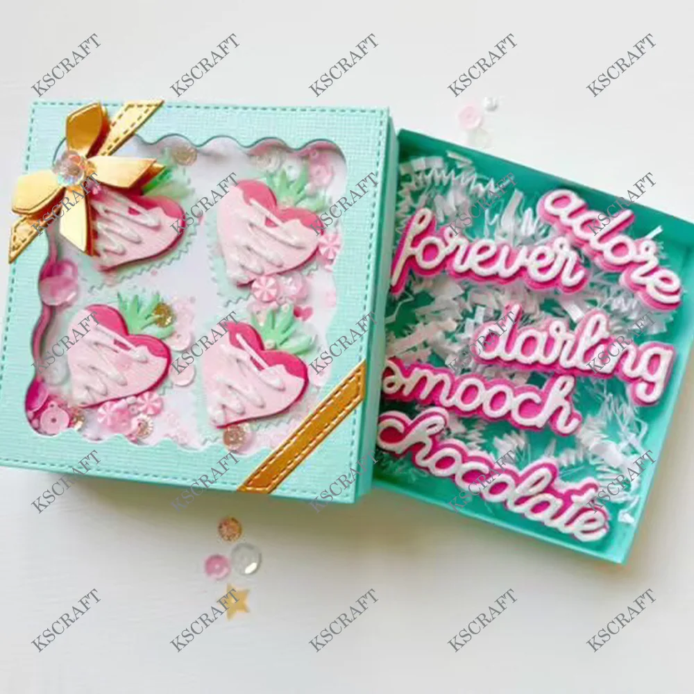 

KSCRAFT Strawberry Dessert Box Cutting Dies Stencils for DIY Scrapbooking Decorative Embossing DIY Paper Cards
