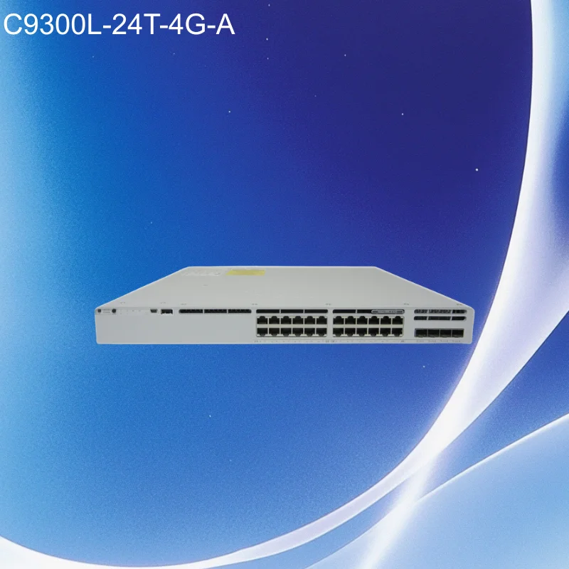 Original New C9300L-24T-4G-A 24 Port Fixed Uplinks Data Only 4X1G Uplinks for Catalyst 9300 Stackable POE SNMP QoS