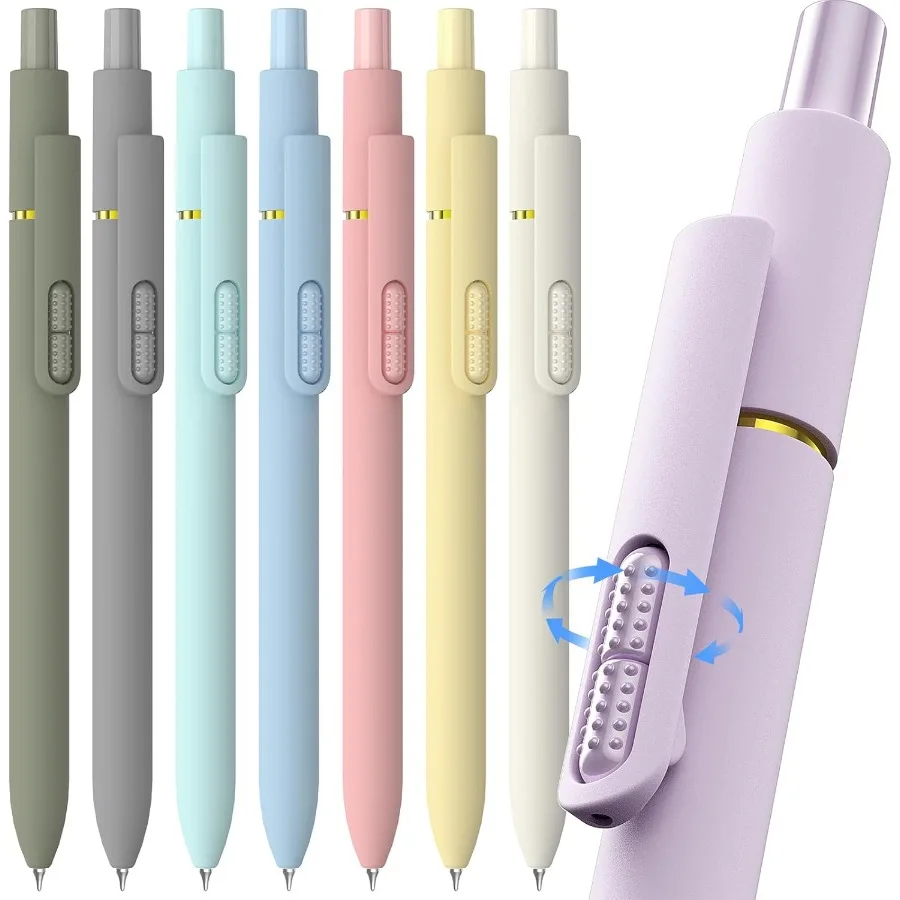 8 قطعة أقلام هلام 0.5 مللي متر أقلام حبر أسود نقطة دقيقة الكتابة السلس التجفيف السريع قابل للسحب القلم لرحلة لطيف المدرسة والمكتب S #1