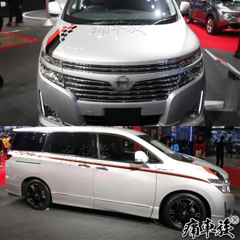 

Автомобильные наклейки для Nissan Elgrand, украшение кузова, виниловая фольга на заказ, аксессуары для наклеек