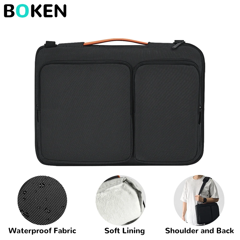 

Waterproof Laptop Bag with Soft Lining, 13 14 15 16Inch for MacBook Air M1 MacBook Pro M2 M3 Lenovo Notebook Shoulder Case Cover
