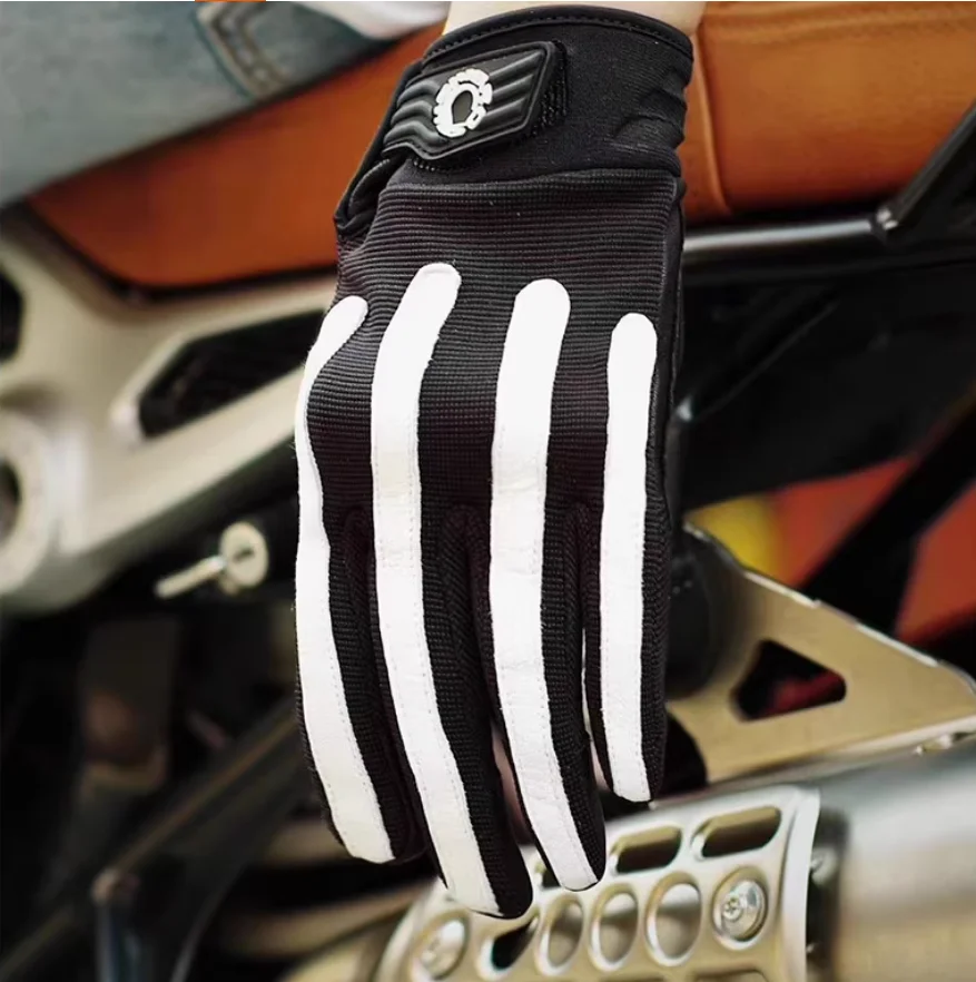Uglybros Vintage Gloves Genuine Leather Motorcycle Gloves Short Protective Gloves Motorcycle Racing Hard-Wearing Gloves Size XXL