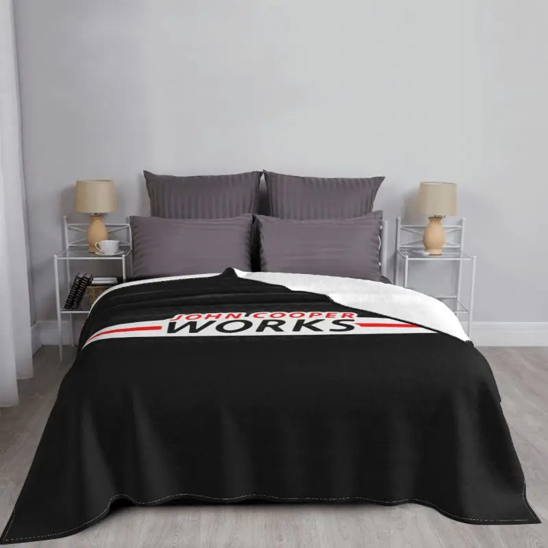 Mini John Cooper Works Logo Emblem Car Blanket Velvet For Bed Nap Blanket Couch Blanket Sofa Decorative