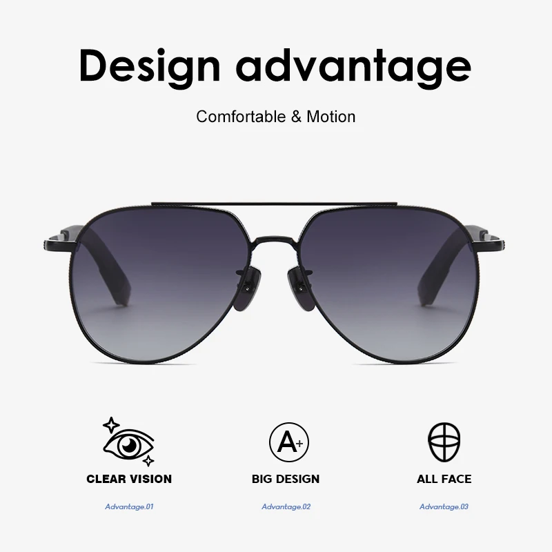 ﻿ TAG Hezekiah brand 2025 Men's Titanium Alloy Elliptical Polarized Sunglasses Durable Fashionable Eye Protection  50005