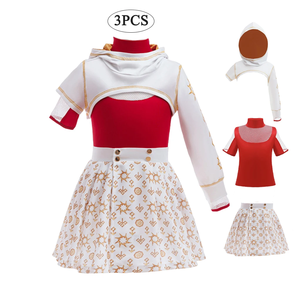 Zombies Halloween Cosplay Girls Nova Long Sleeve Cheerleader 3PCS Suits School Dress Up Outfit Children's Performance Costume