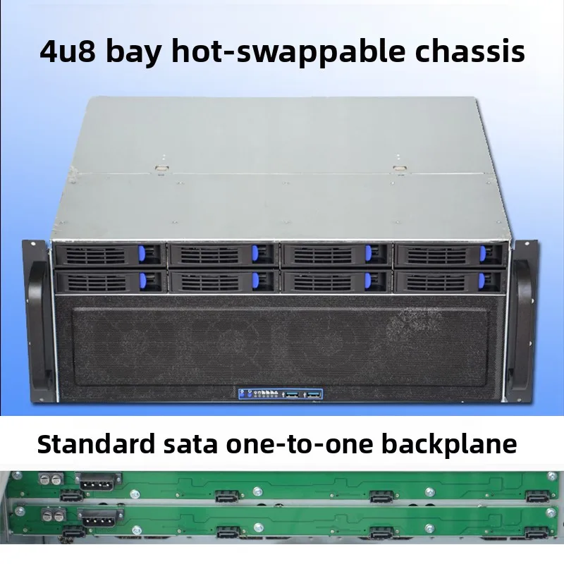 4U8 disk position hot-swappable ultra-short storage server NSA chassis 4U industrial control 400 short box E-ATX large board