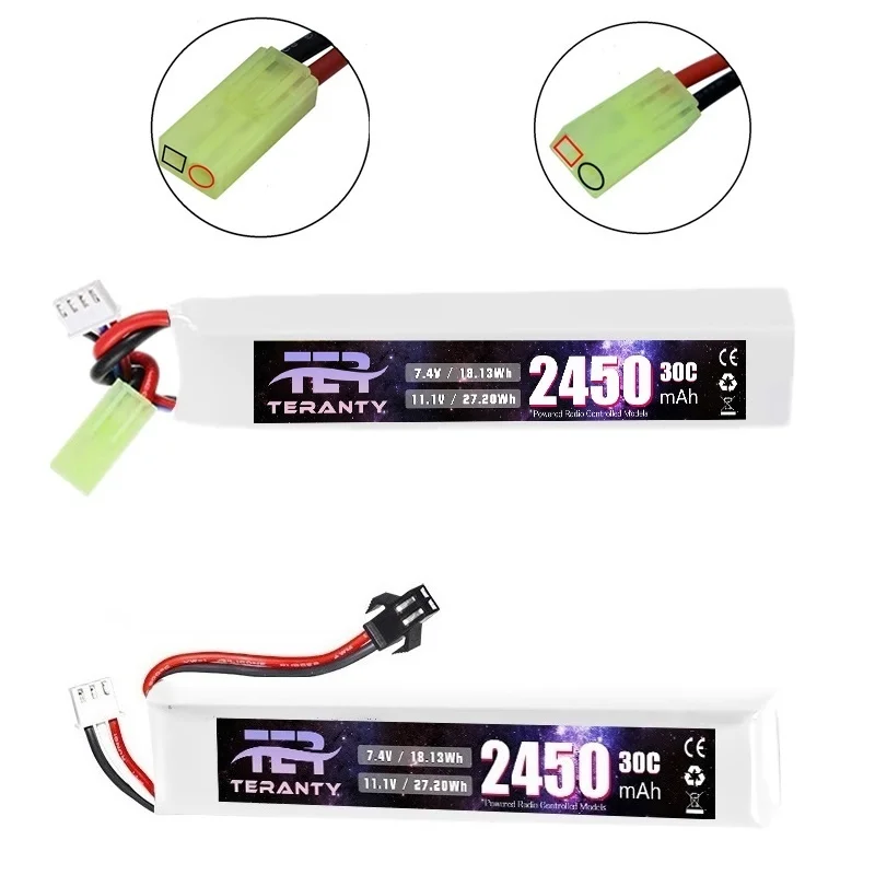 11.1V Lipo Battery for Airsoft Gun 11.1V 3S 2450mAh 30C for Water Guns Airsoft BB Air Pistol Electric Toys 3S Batteries Deans T