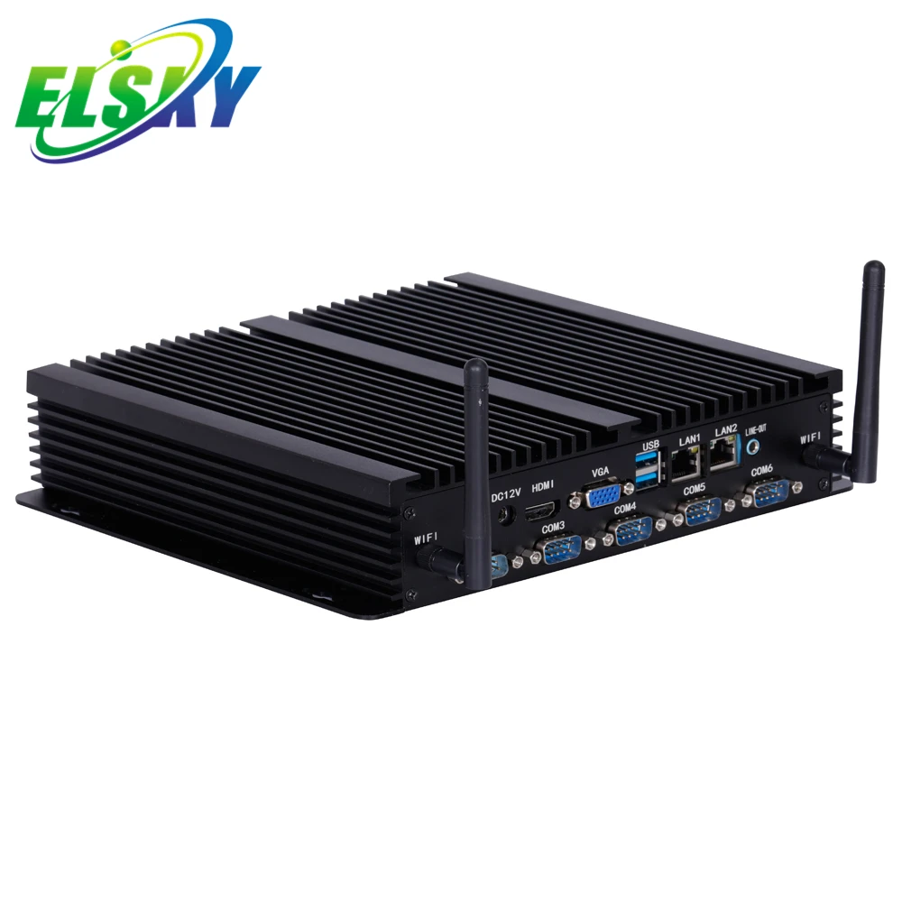 ELSKY Mini Pc IPC6000 Linux X86 Ubuntu OS كمبيوتر صناعي محمول مع اللوحة الأم 8th Gen رباعية النواة 1.8 جيجا هرتز I7-8550U/8650U