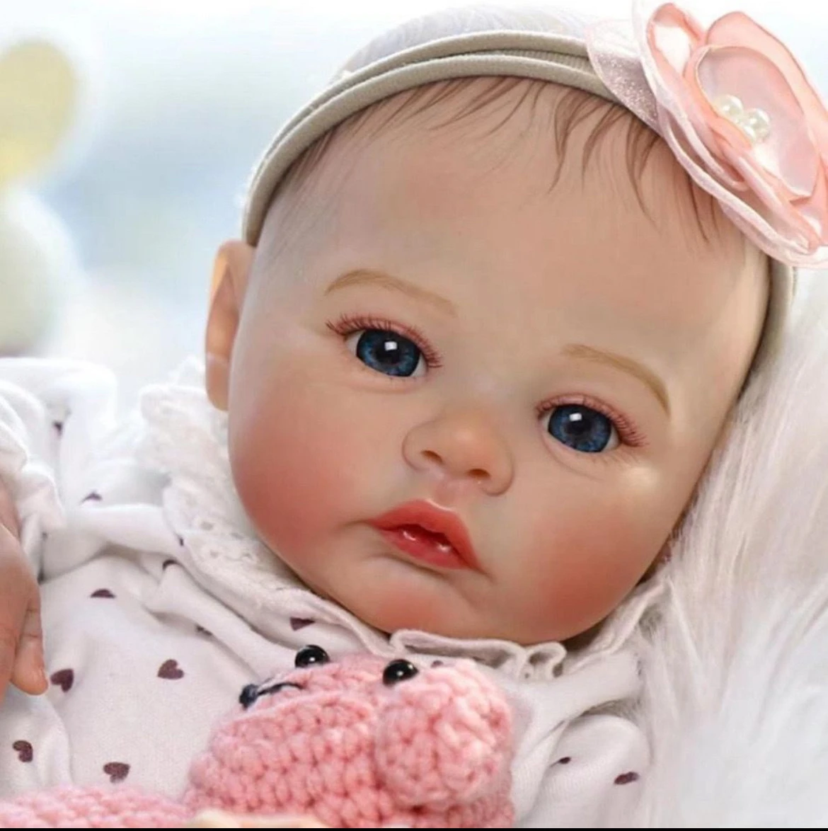 

18 inch Meadow Reborn Baby Doll Realistic Newborn Size, 3D Skin Texture with Visible Veins, Handcrafted Collectible Art Doll
