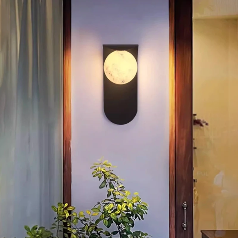 

Outdoor waterproof wall lamp villa door human body induction ball lamp corridor aisle