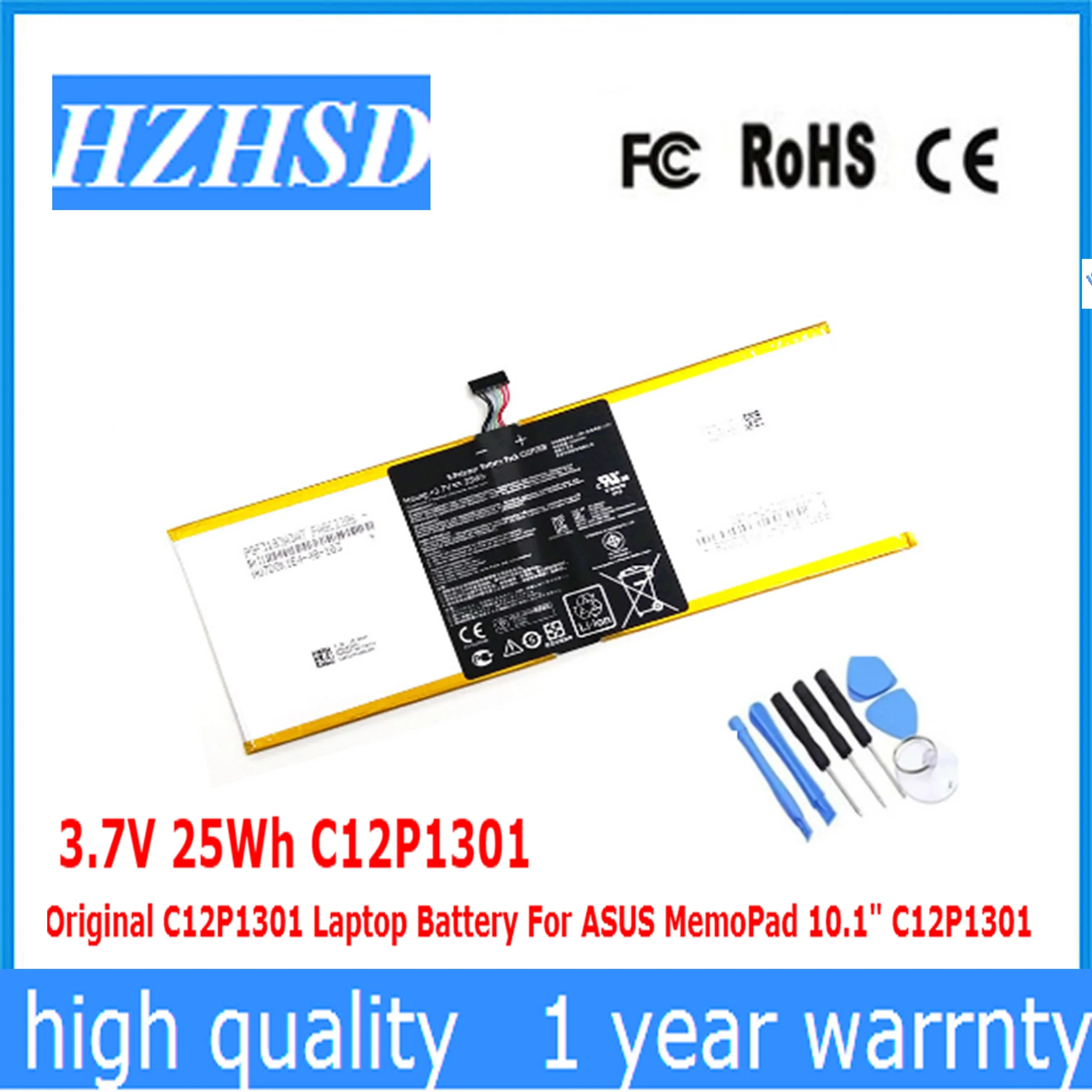 

3.7V 25Wh C12P1301 Original C12P1301 Laptop Battery For ASUS MemoPad 10.1" C12P1301