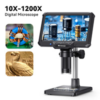Hayve 7inch Digital Microscope with Lights Electronic Repair Microscope for Coins, Plants, PCB 16MP HD Video Microscope, PC View
