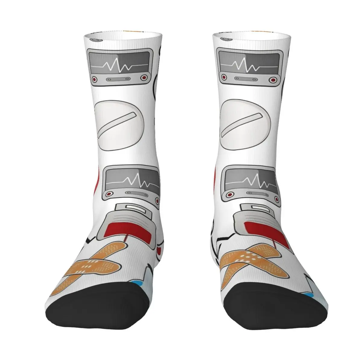 الرموز الطبية على جوارب بيضاء مخصصة عارضة الجوارب الشتاء المضادة للبكتيريا الجوارب الرجال الجري الجوارب الناعمة