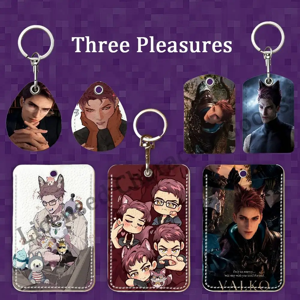 L-Love and Ao Yin Valko Deepspace Rectangle Card Case Keychain Access Card Bag Key Tag Ring Leather Card Holder Key Ring Access