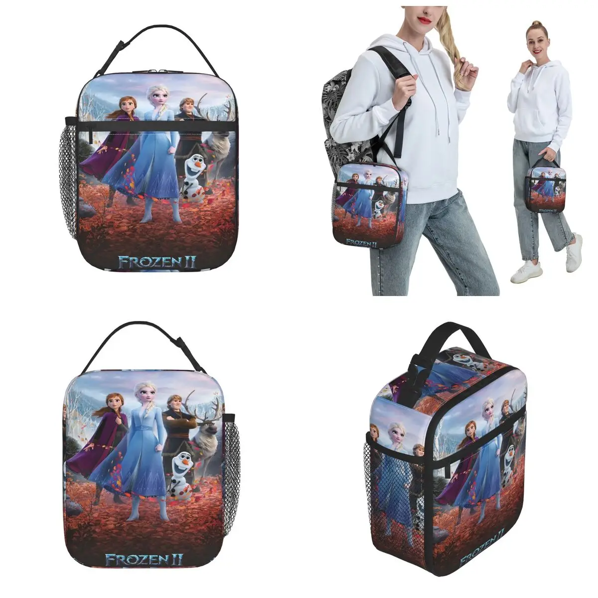 Frozen Princess Merch Insulated Lunch Bag For Office Storage Food Boxes Portable Thermal Cooler Bento Box