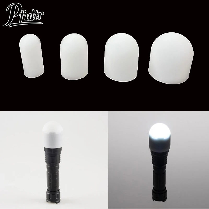 1Pcs Silicone Elastic Flashlight Diffuser Lampshade Lamp Shade Flashlight Cover Φ28*Φ25*45/Φ35*Φ32*45/Φ41*Φ39*45