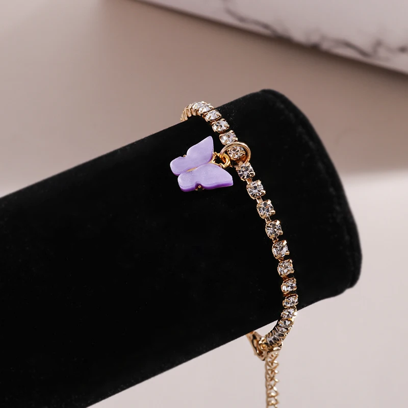 Aihua Neue Glänzende Kubische Tennis-Ketten-Schmetterlings-Armbänder für Frauen Sommer Strand Verstellbare Armbänder Geburtstagsparty-Schmuck – Detail 18