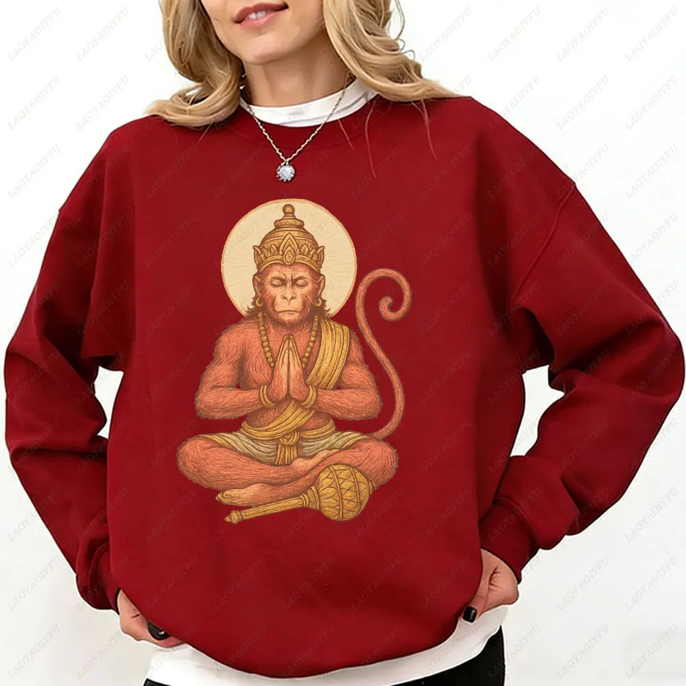 ハヌマン スウェットシャツ ヒンドゥー教の猿の神 プルオーバー スピリチュアルギフト ヨガセーター インド神話 ギフトアイデア 瞑想 強さのシンボル
